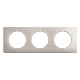 Legrand Céliane - Plaque de finition Alu Satiné - 3 postes - Réf : CP1703