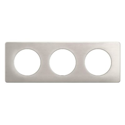 Legrand Céliane - Plaque de finition Alu Satiné - 3 postes - Réf : CP1703