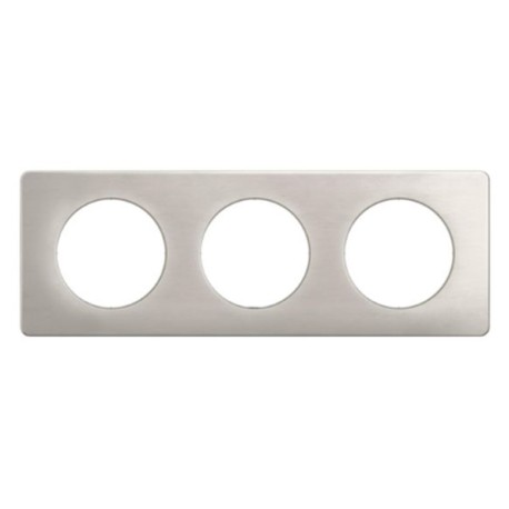 Legrand Céliane - Plaque de finition Alu Satiné - 3 postes - Réf : CP1703