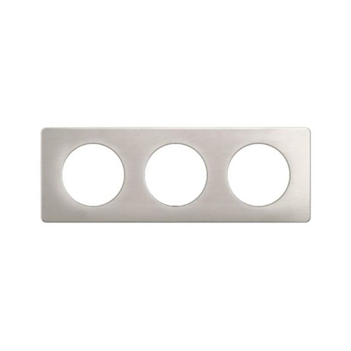 Legrand Céliane - Plaque de finition Alu Satiné - 3 postes - Réf : CP1703