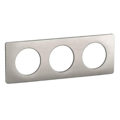 Legrand Céliane - Plaque de finition Alu Satiné - 3 postes - Réf : CP1703