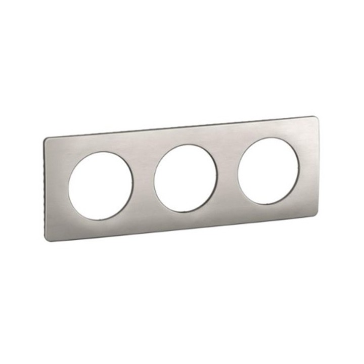 Legrand Céliane - Plaque de finition Alu Satiné - 3 postes - Réf : CP1703
