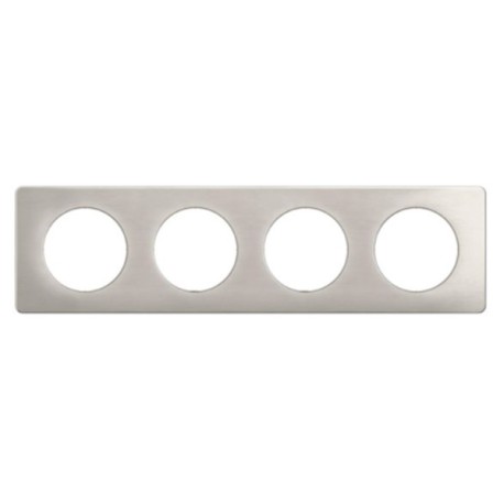 Legrand Céliane - Plaque de finition Alu Satiné - 4 postes - Réf : CP1704