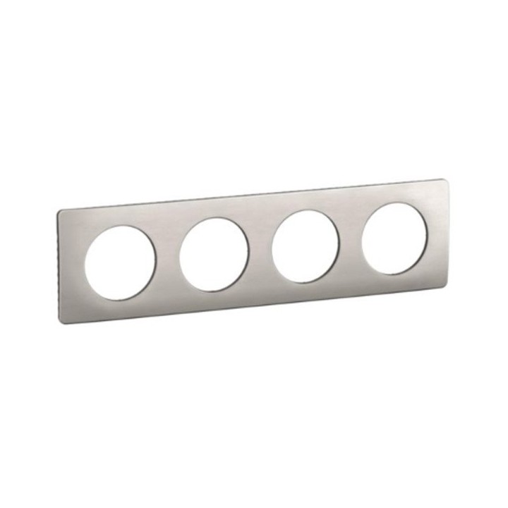 Legrand Céliane - Plaque de finition Alu Satiné - 4 postes - Réf : CP1704