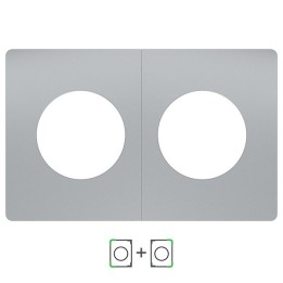 Schneider Odace Architecte - plaque de finition double - effet Titane - Réf : S930800-P