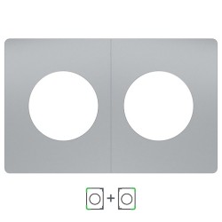Schneider Odace Architecte - plaque de finition double - effet Titane - Réf : S930800-P