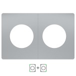 Schneider Odace Architecte - plaque de finition double - effet Titane - Réf : S930800-P