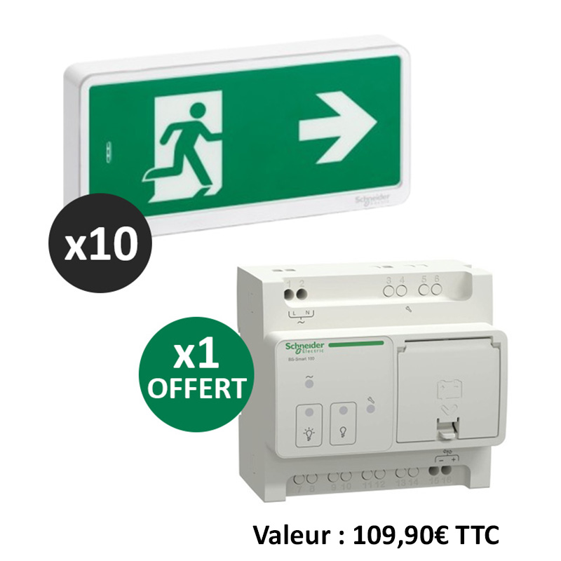 10 blocs de secours achetés = 1 télécommande pour BAES OFFERTE !